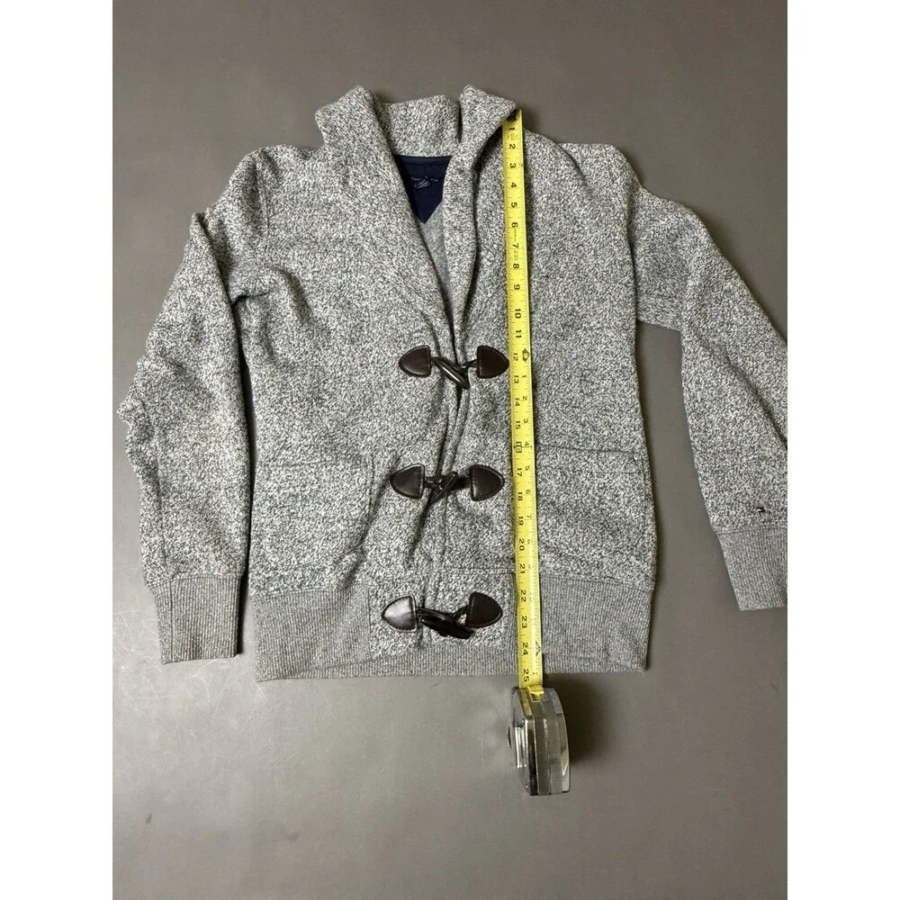 Tommy Hilfiger Shawl Collar Toggle Grey Cardigan Sweater Mens Small